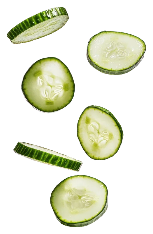 Sliced fresh cucumber